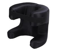 Ergonomic Memory Foam Beauty Pillow, Black Silk Fabric, for Back and Stomach Sleepers with Face Down Support