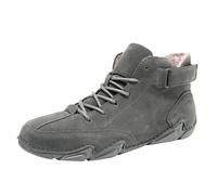 Ergonomic men's trainers, waterproof and pain-relieving barefoot shoes for autumn and winter, winter shoes, barefoot shoes, warm comfort trekking shoes, waterproof, non-slip, lace-up shoes, gray, 36