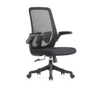 Ergonomic Mesh Computer Chair with 360° Rotating Flip Armrests & Enhanced Lumbar Support - Breathable Blue Office Chair, 22"x22"x42" for Comfort & Style