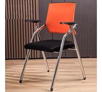 Ergonomic Mesh Computer Desk with Armrests Stackable Conference Room Furniture for Office Guests Reception & Meeting - Orange Comfortable &