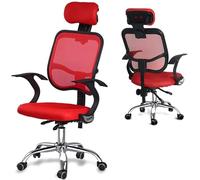 Ergonomic Mesh Office Chair with Adjustable Headrest and Lumbar Support, High Back Desk Chair for Home and Gaming, Tilt Function for Comfort