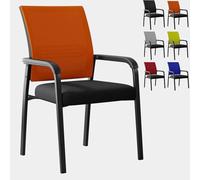 Ergonomic Mesh Office Chair with Lumbar Support Comfortable Waiting Room Seating Ideal for School Church Guest Reception - 1 Piece
