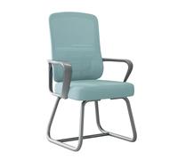 Ergonomic Mesh Office Chair with Lumbar Support Medium Back Armchair for Waiting Room Lounge Training Wheel less Design Comfortable Blue Computer Chair