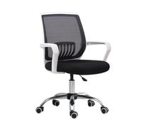 Ergonomic Mesh Office Chair with Lumbar Support, Swivel Conference Chair, Comfortable Computer Desk Chair with Fixed Armrests for Home & Office Use, Adjustable Height, Breathable Design