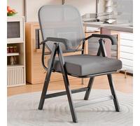 Ergonomic Mesh Office Chair with Padded Seat and Armrests, Stackable Metal Frame for Meetings and Conferences