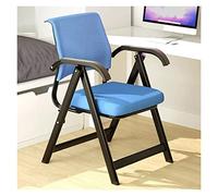 Ergonomic Mesh Office Desk Chair - Stackable Padded Fabric Seat Folding Armchair - Comfortable Upholstered Mid Back Design