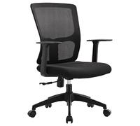 Ergonomic Mid Back Computer Chair for Adults Swivel Task Chair with Comfortable Armrests Adjustable Reclining Backrest Breathable Mesh Easy Assembly Ideal for Home Office