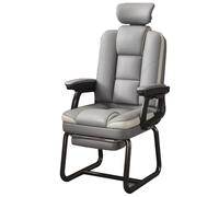 Ergonomic MidBack Conference Chair with Head & Foot Support NonRolling Sleigh Base Executive Reception Seat for Office Church & Waiting Room