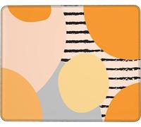 Ergonomic Mouse Pad, Abstract Aesthetic Modern Art Orange Circular Stripes Mouse Mat Durable Desk Mats 25X30cm for Home PC Studying