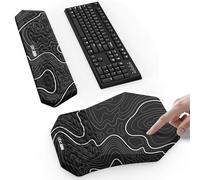 Ergonomic Mouse Pad and Keyboard Wrist Rest Support Set, Massage Design Mousepad for Carpal Tunnel Pain Relief, Memory Foam, Non-Slip PU Base for Computer Desk, Topographic Contour