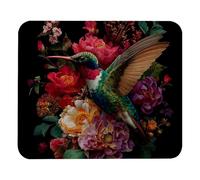 Ergonomic Mouse Pad Anti-Slip Rubber Cute Custom Pattern Hummingbird and Colorful Flower Mousepads Desk Pad 25x30cm for Laptop,Typing,Work