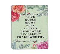 Ergonomic Mouse Pad, Beautiful Verse Whatever is True Noble Right Mousepads Comfortable Keyboard Pad 25X30cm for Typing Work Studying