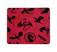 Ergonomic Mouse Pad, Dragon Dinosaur Silhouette Animal Printed Office Mousepad Stitched Edges Desk Mats 25X30cm for Laptop Gamer Work