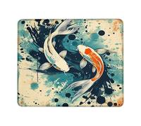 Ergonomic Mouse Pad, Fish Watercolor Aesthetic Chinoiserie China Asian Japanese Art Mousepads Multifunctional Desk Pad 25X30cm for Gamer Studying Home