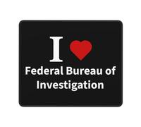 Ergonomic Mouse Pad, I Love Federal Bureau Of Investigation, Stitched Edges Mousepads, Desk Mats, 25X30cm, Typing, Game, Computer