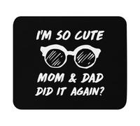 Ergonomic Mouse Pad, I'm So Cute Mom and Dad Did It Again Big Brother Sister Mousepads Premium Desk Mats 25X30cm for Work Studying Home