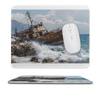Ergonomic Mouse Pad Shipwreck Waves Reef Mousepads Keyboard Pad 25x30cm for Game,Work,Laptop