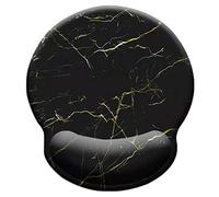 Ergonomic Mouse Pad with Wrist Rest Support, HEVITDA Memory Foam Wrist Support Mouse Pad, Non-Slip Rubber Base Wrist Rest Pad for Computer, Notebook Working, Easy Typing & Pain Relief (Black Marble)