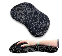 Ergonomic Mouse Pad with Wrist Rest Support, Massage Design Mouse Mat for Relief Carpal Tunnel Pain, Memory Foam Non-Slip Slope Massage Bulge (Topographic Contour)