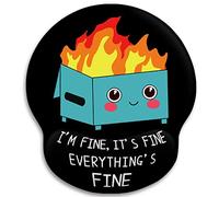 Ergonomic Mouse Pad with Wrist Support, Dumpster on Fire Mouse Pad with Wrist Rest, Gaming Mousepad with Non-Slip Pain Relief PU Base, Cute Mouse Pad for Desk Accessories Office Supplies Decor