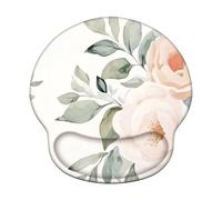Ergonomic Mouse Pad with Wrist Support - Memory Foam Mouse Mat for Office & Gaming, Non-Slip Base Wrist Rest for Pain Relief, Comfortable Computer Pad for Laptop, Pink & Roses (226x251mm) WT#2875