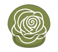 Ergonomic Mouse Pad with Wrist Support - Memory Foam Mouse Mat for Office & Gaming, Non-Slip Base Wrist Rest for Pain Relief, Comfortable Computer Pad for Laptop, Green & Roses (226x251mm) WT#3161