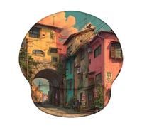 Ergonomic Mouse Pad with Wrist Support - Memory Foam Mouse Mat for Office & Gaming, Non-Slip Wrist Rest for Pain Relief, Comfortable Computer Pad for Laptop, City & Small Town (226x251mm) WT#717