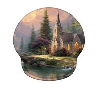 Ergonomic Mouse Pad with Wrist Support - Memory Foam Mouse Mat for Office & Gaming, Non-Slip Wrist Rest for Pain Relief, Computer Pad for Laptop, Landscape & Small Town (226x251mm) WT#1623