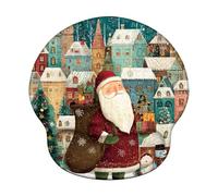 Ergonomic Mouse Pad with Wrist Support - Memory Foam Mouse Mat for Office & Gaming, Non-Slip Wrist Rest for Pain Relief, Computer Pad for Laptop, Christmas & Small Town (226x251mm) WT#137