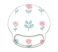 Ergonomic Mouse Pad with Wrist Support - Memory Foam Mouse Mat for Office & Gaming, Non-Slip Wrist Rest for Pain Relief, Comfortable Computer Pad for Laptop, Roses & Cartoon (226x251mm) WT#3017