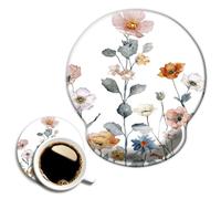 Ergonomic Mouse Pad with Wrist Support,Mouse Pad with Wrist Rest,Relieve Wrist Pain Mousepad Non-Slip Rubber Base,Mouse Pads for Desk,Computers,Laptop,Office,Home,Accessories Watercolor Floral