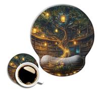 Ergonomic Mouse Pad with Wrist Support,Mouse Pad with Wrist Rest,Relieve Wrist Pain Mousepad Non-Slip Rubber Base,Mouse Pads for Desk,Computers,Laptop,Office,Home,Accessories Library Tree