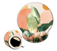 Ergonomic Mouse Pad with Wrist Support,Mouse Pad with Wrist Rest,Relieve Wrist Pain Mousepad Non-Slip Rubber Base,Mouse Pads for Desk,Computers,Laptop,Office,Home,Accessories Plants Orange