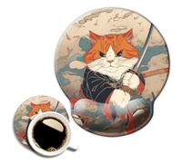 Ergonomic Mouse Pad with Wrist Support,Mouse Pad with Wrist Rest,Relieve Wrist Pain Mousepad Non-Slip Rubber Base,Mouse Pads for Desk,Computers,Laptop,Office,Home,Accessories Cute Cat
