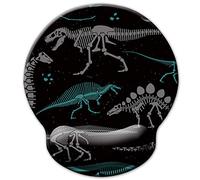Ergonomic Mouse Pad with Wrist Support Rest, Cute Cool Dinosaur Skeleton Gaming Mouse Mat for Men Women Kids Boys Girls, Foam Cushion Pain Relief Mousepad for Desk Laptop Computer Home Office Working
