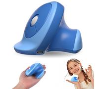 Ergonomic Mouse, Wireless Vertical Mini Mouse Rechargeable Optical Mice with Multi-Device (2*Bluetooth + USB Connection), 1200 D-PI 3 Buttons Silent for Small Hands Computer,iPad,Mac,PC,Laptop,Surface