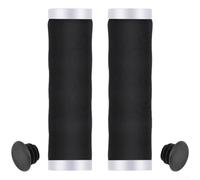 Ergonomic MTB Handlebar Grips Soft Sponge Anti-Slip | Double-sided aluminum rings, secure for lock-on fit, prevents rotation, for durable metal construction