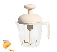 Ergonomic Multi-blade Manual Egg Mixer, Press the Egg Beater Cup, Upgraded Press the Eggs Beater Cup, Kitchen Mixing Tool for for Cooking, Whisking, Blending, Beating (Beige)