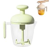 Ergonomic Multi-Blade Manual Egg Mixer, Rotating Semi-Automatic Eggbeater, Press The Egg Beater Cup, For Beating Eggs, Frothing Milk, Blending, Mixing,Green