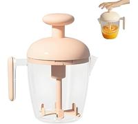Ergonomic Multi-Blade Manual Egg Mixer, Rotating Semi-Automatic Eggbeater, Press The Egg Beater Cup, For Beating Eggs, Frothing Milk, Blending, Mixing,Pink