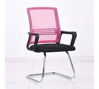 Ergonomic Office Chair Executive Desk Chair with Arm Support Mid Back Mesh Meeting Chair Adjustable Height Comfortable for Office & School Size: 57x50x58CM Color: F