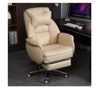 Ergonomic Office Chair, Executive Office Chair Leather Reclining Office Computer Chair Home Study Business Gaming Swivel Chair Interesting, Orange (Off-White