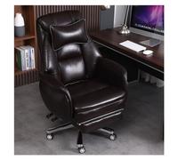 Ergonomic Office Chair, Executive Office Chair Leather Reclining Office Computer Chair Home Study Business Gaming Swivel Chair Interesting, Orange (Brown-One Size