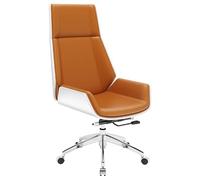 Ergonomic Office Chair High Back Adjustable Height Computer Desk Gaming Chair for Home and Office, Wood Grain and PU Leather Seat