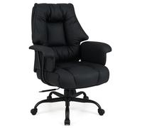 Ergonomic Office Chair High Back PU Leather Swivel Computer Chair with Spring Cushion Seat and Tilting Backrest Heavy Duty Task Executive Rolling Gaming Chairs for Home Office (Gray)
