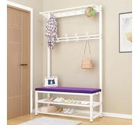 Ergonomic Office Chair Industrial Coat Rack Shoe Bench Entryway Storage 3-In-1 Hall Tree - Detachable Shelf, Easy Assembly - Compact Coat Tree For Small Spaces - Entryway Stand Aqiong