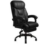 Ergonomic Office Chair, Soft Leather Executive Chair with Adjustable Height, Tilt Function, Footrest, and Comfortable Rotating Design