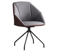 Ergonomic Office Chair with Back Support, Non-Rolling Desk Chair, Comfortable Study Chair for Home, Swivel Makeup Chair, Perfect for Living Room and Restaurant (Gray Color)