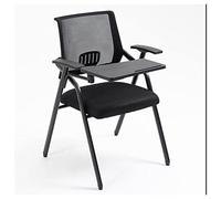 Ergonomic Office Chair with Desk Attached, Mesh Foldable Computer Chair with Lumbar Support, Right-Handed Tablet Arm and Cup Holder, Steel Frame for Adults and Students