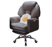 Ergonomic Office Chair with Footrest, Adjustable Tech Fabric Computer Chair, 360° Swivel & Height Adjustable, Double-layer Backrest for Home, Bedroom, Living Room, Dorm (Black)